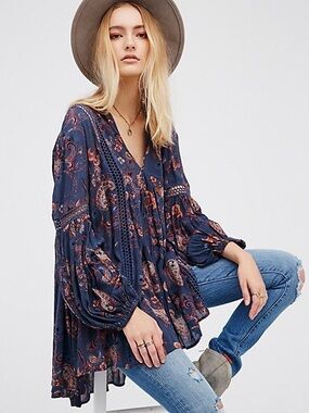Free People Just the Two of Us paisley tunic
